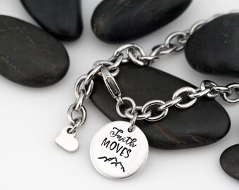 Custom Adventure and Outdoor Lovers Scenery Bracelet | Mountain | Camping | Faith Moves Mountains