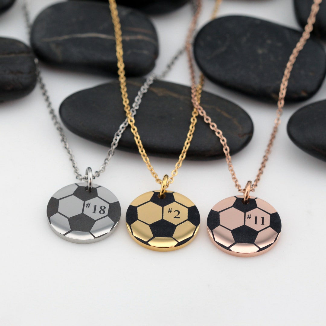 Soccer Mom Necklace Silver Gold Rose Gold Personalized Number Jewelry