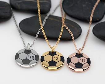 Soccer Mom Necklace - Silver • Gold • Rose Gold | Personalized Number Jewelry For Sports Athlete | Team Gift Idea