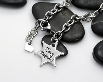 Love My Deputy Sheriff Bracelet | Deputy | Sheriff Badge | LEO | Custom Jewelry