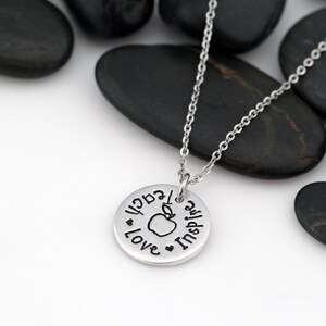 Teacher Appreciation Necklace | End of School Year Teacher Gift | Teacher Thank You Gift | Teacher Gift Idea | Teach Love Inspire
