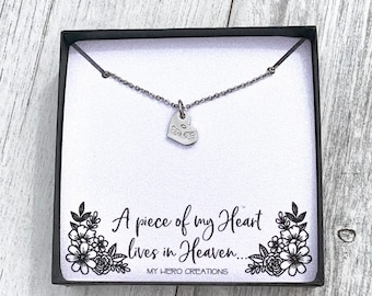 Memorial Angel Wing Heart Necklace | Pregnancy Infant Loss | Miscarriage Support | Dainty Memorial Gift - M6