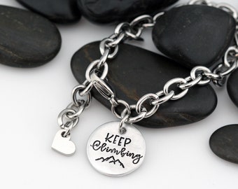 Custom Adventure and Outdoor Lovers Scenery Bracelet | Mountain | Camping | Keep Climbing