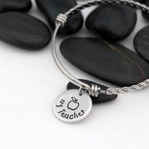 Teacher Appreciation Bangle | End of School Year Teacher Gift | Teacher Thank You Gift | Gift Idea For Teacher | #1 Teacher