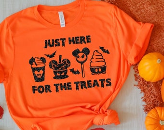 Disney Glitter Just Here For The Treats Halloween Glitter Vinyl Iron On T-Shirt Transfer Disney Inspired Transfer Not So Scary Halloween