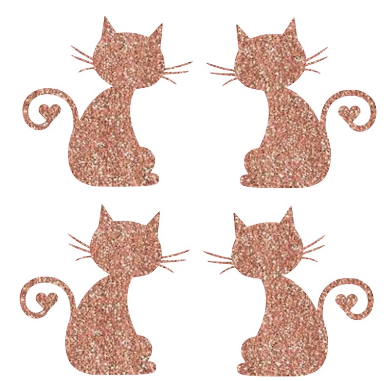 Four Pack of Small Glitter Cats Vinyl Iron on Mask Transfer Etsy
