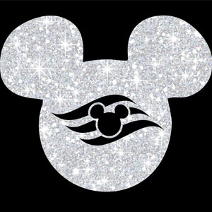 Disney Cruise Glitter Iron On Disney Mickey Cruise T-Shirt Transfer Easy DIY Iron On Glitter Vinyl T-Shirt Transfer Sparkly Transfer