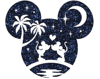 Disney In Love Glitter or Non-Glitter Vinyl Iron On T-Shirt Transfer Sparkly Disney Inspired Transfer Easy DIY
