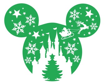 Disney Christmas Mickey Glitter or Non-Glitter Vinyl Transfer Easy DIY Iron On Disney Christmas Transfer Iron On