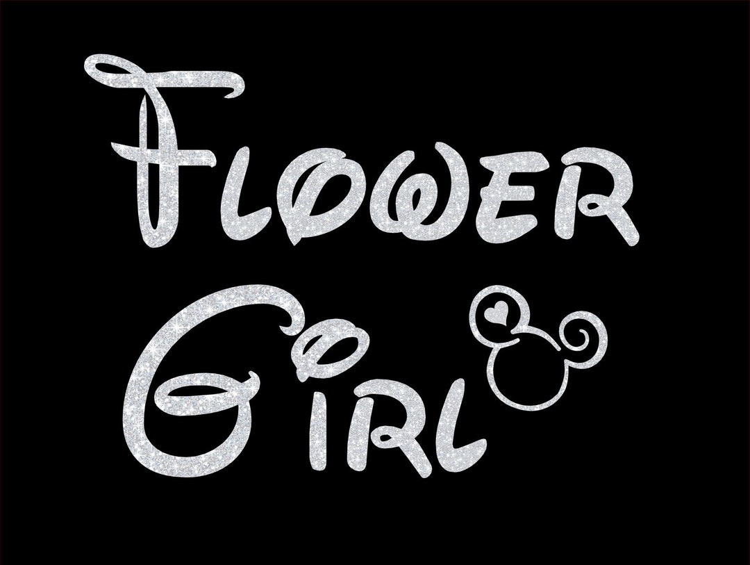 Disney Glitter Flower Girl Iron on Tshirt Transfer Easy DIY Etsy