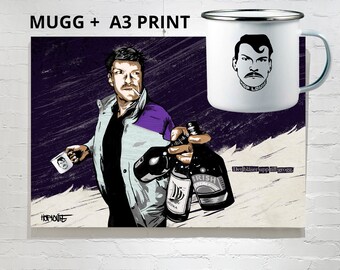 Mugg "Chrille P" + A3 print "Det blåser upp till grogg"