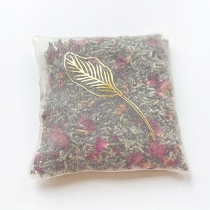 Silk Lavender Sachet with Gold Leaf 画像 1