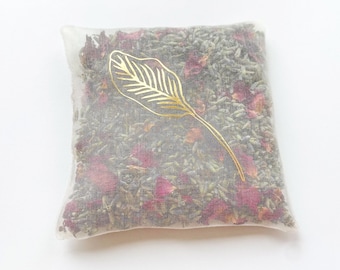 Silk Lavender Sachet with Gold Leaf