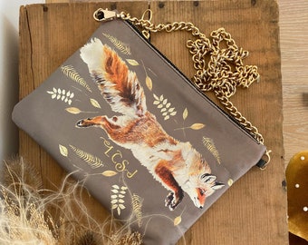 Personalised Fox Print Leather Handbag