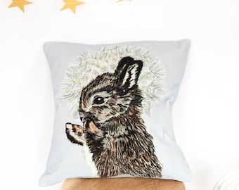 Rabbit Velvet Cushion Cover