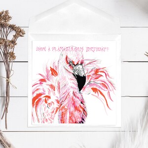 Lustige Flamingo Geburtstags-Gruß-Karte