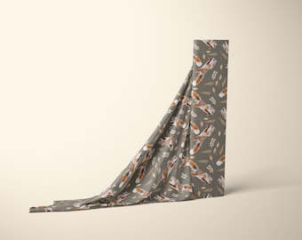 Leaping Foxes Cotton Twill Fabric