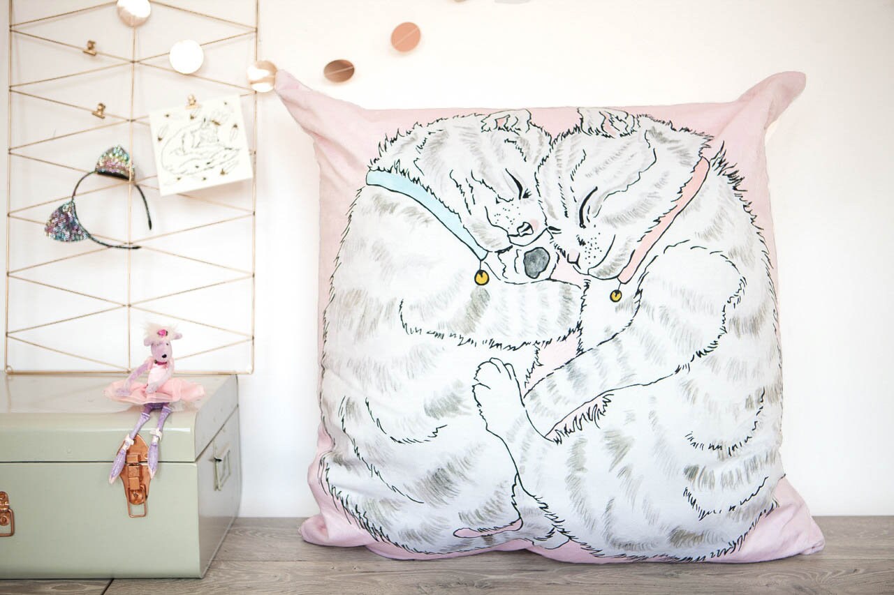 Cat Print Bean Bag Pink Bedroom Theme Girls Bedroom Decor Pink Bean Bag