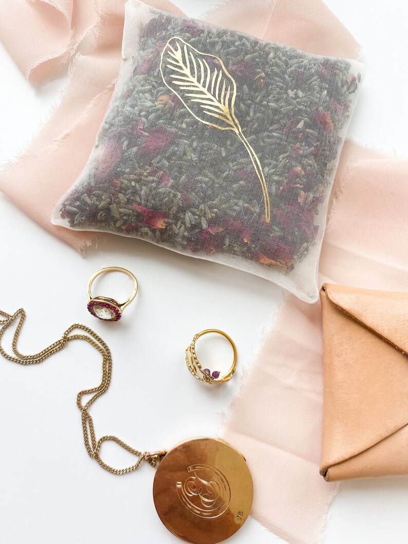 Silk Lavender Sachet with Gold Leaf 画像 8