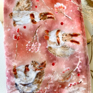 Red Squirrel Woodland Velvet Make Up Bag image 5