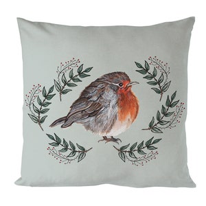 Red Robin Cushion, Christmas Decor