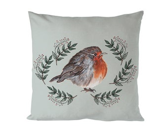 Red Robin Cushion, Christmas Decor