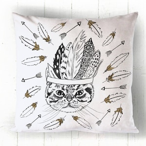 Wild Tabby Cat Cushion, Cat Pillow