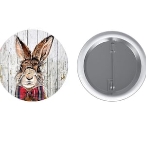 Hare Rabbit Badge, Christmas Brooch