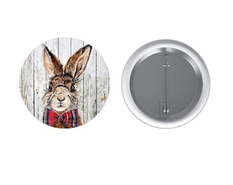 Hare Rabbit Badge, Christmas Brooch