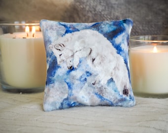 Snow Fox Lavender Pillow, Velvet Lavender Sachet