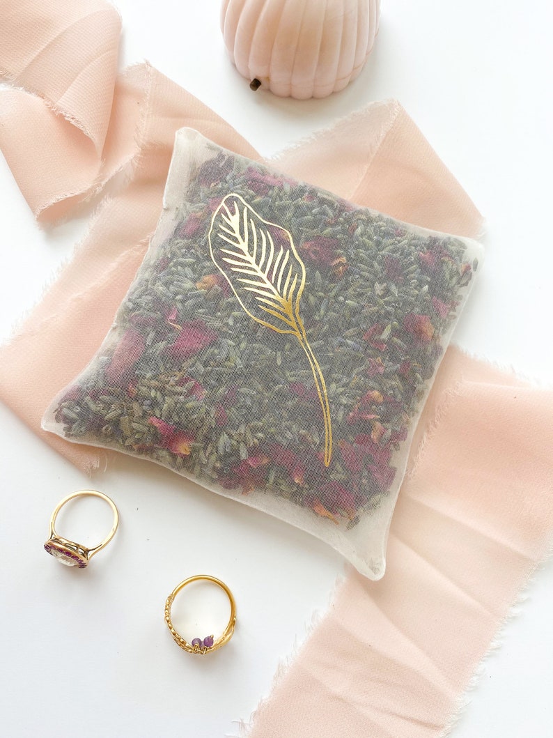 Silk Lavender Sachet with Gold Leaf 画像 6
