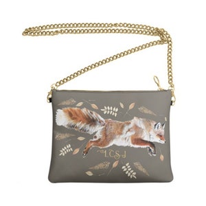 Personalised Fox Print Leather Handbag zdjęcie 2