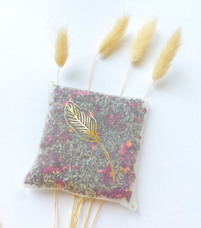 Silk Lavender Sachet with Gold Leaf 画像 4