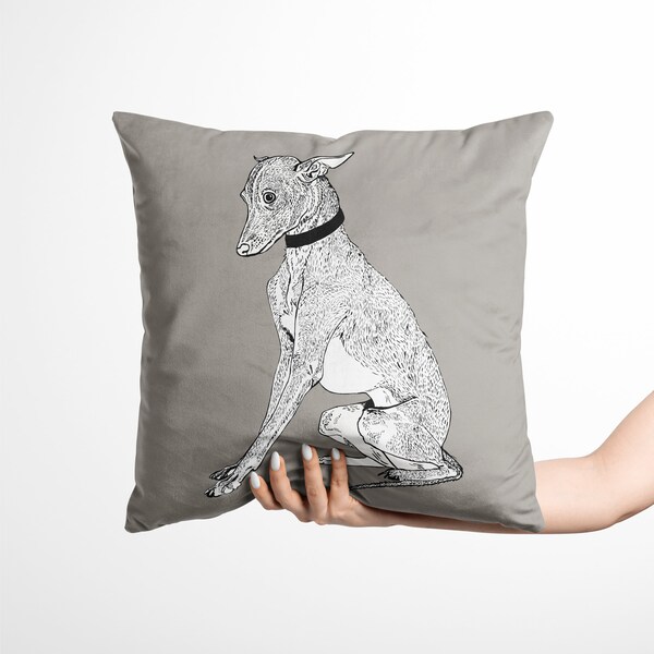 Whippet Velvet Coussin Housse, Coussin pour chien, Oreiller pour chien