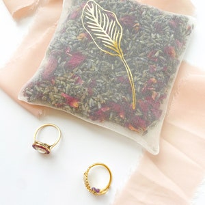 Silk Lavender Sachet with Gold Leaf 画像 5