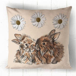 Conejos Cojín de algodón, Linda almohada decorativa de conejo