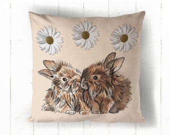 Rabbits Cotton Cushion, Cute Rabbit Decorative Pillow