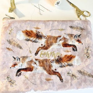 Autumn Fox Pink Velvet Cosmetic Bag image 6