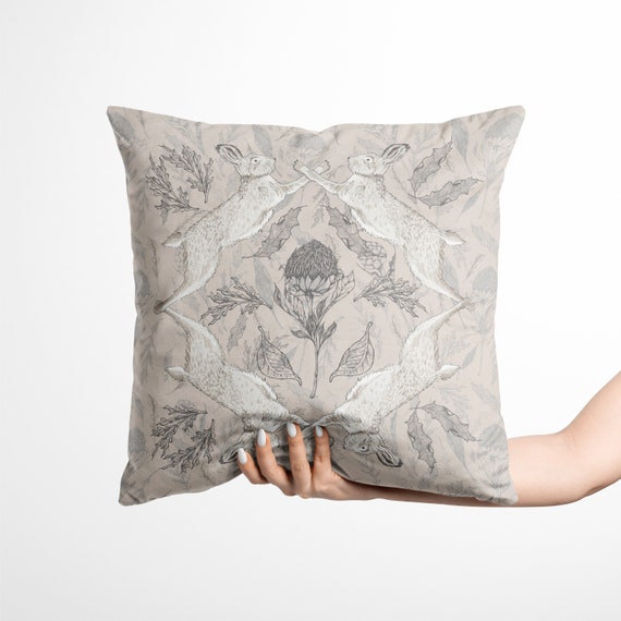Hare Thistle Velvet Cushion Cover, Hare Velvet Pillow Israel