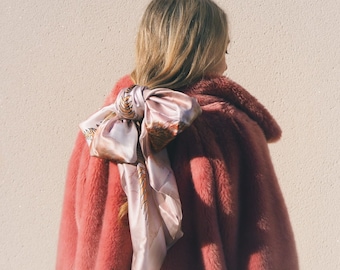 Autumn Fox Pink Silk Scarf