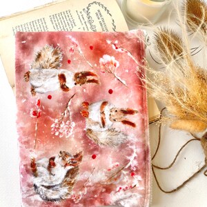 Red Squirrel Woodland Velvet Make Up Bag image 3