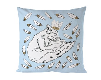 Fox and Feathers Cushion