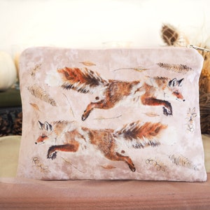 Autumn Fox Pink Velvet Cosmetic Bag image 8