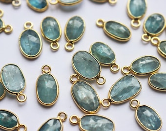 Natural Sky Blue Kyanite faceted Bezel DIY Jewelry , Natural Sky Blue Kyanite Single bail charm 5x8 to 8x15 mm approx -  72AA77