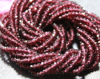 AAA Quality Rhodolite Garnet Roundel Faceted 3 to 3.50 mm,