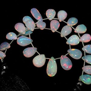 9 inch ethiopian opal Smooth pear with silver hook