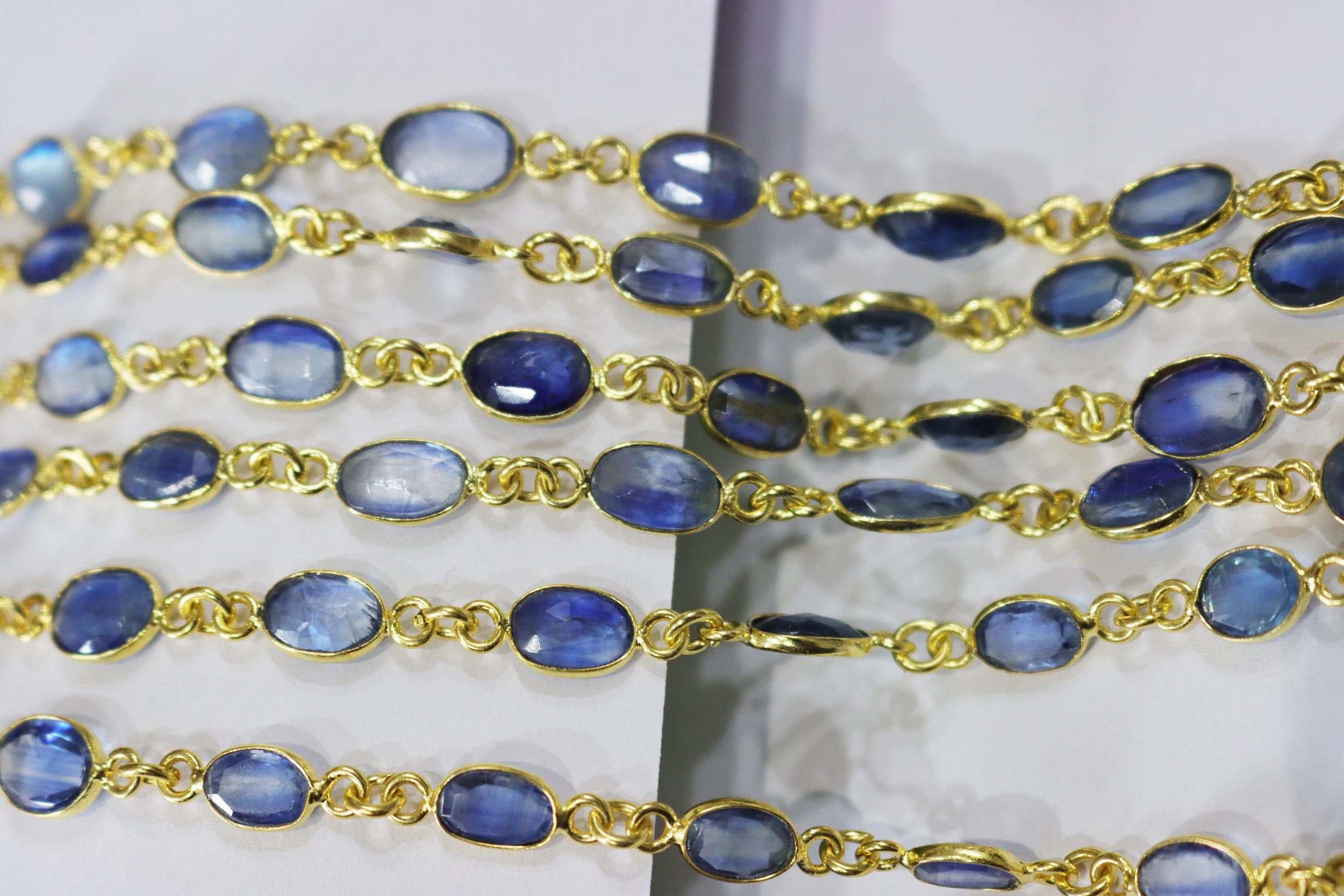 Natural Himalayan Blue Kyanite Connector Chain ,blue Kyanite