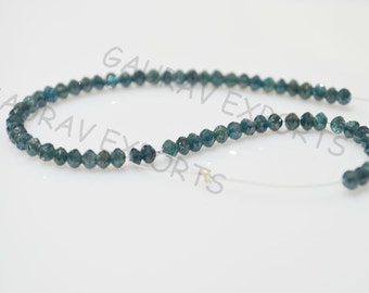 BLUE DIAMONDS, Blue Diamond Beads, Faceted Diamond Beads - Conflict Free Diamonds - 2.80 To 2.90 mm , 56pc, 5.25 " strand, 10.25ct