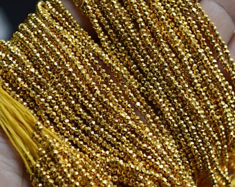 Golden Pyrite Roundel Faceted 2.25 mm , 13 inch