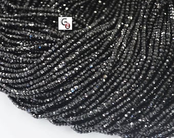 AAA Super Quality ,Excellent Black Spinel Micro Faceted 2.50 mm Approx. , Pack of 5 lines ,13 inch Strand